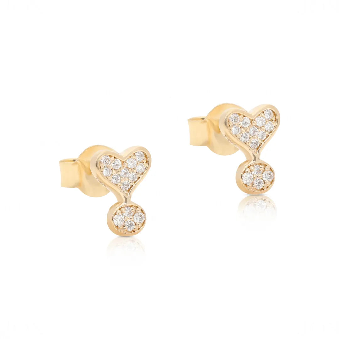 Heart Exclamation Studs