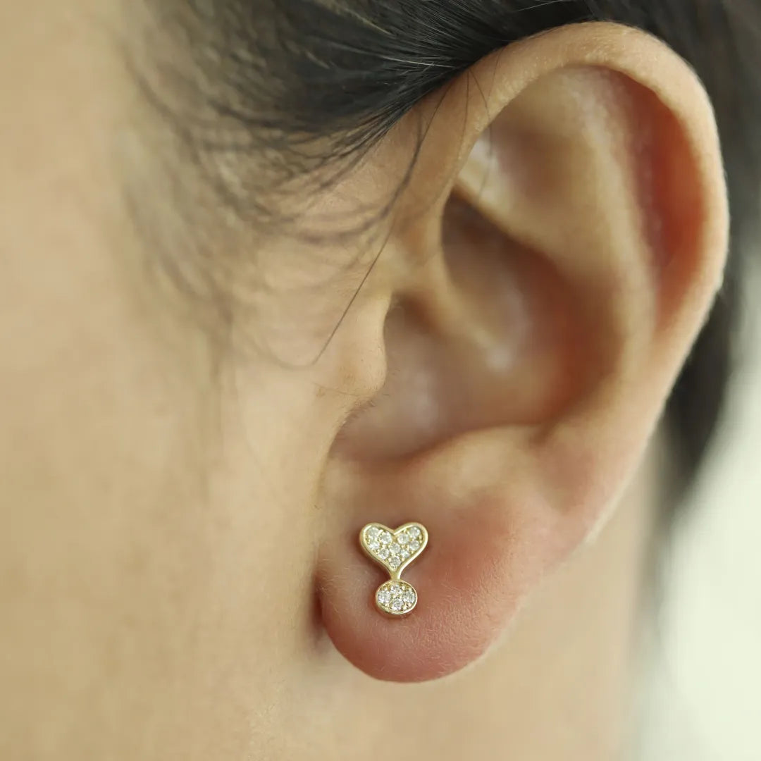Heart Exclamation Studs