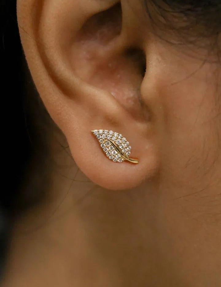 Dainty Leaf Studs