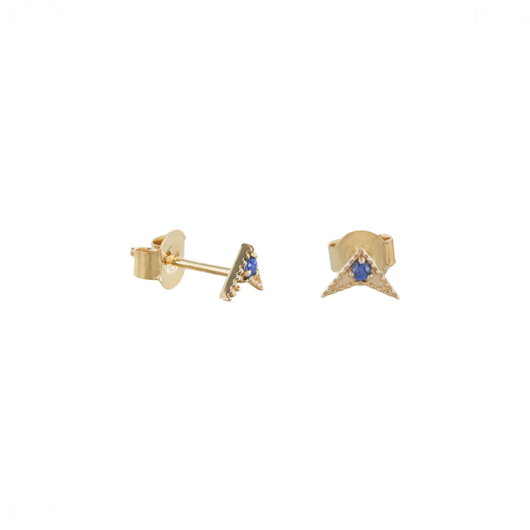 Minimal Blue Sapphire Studs