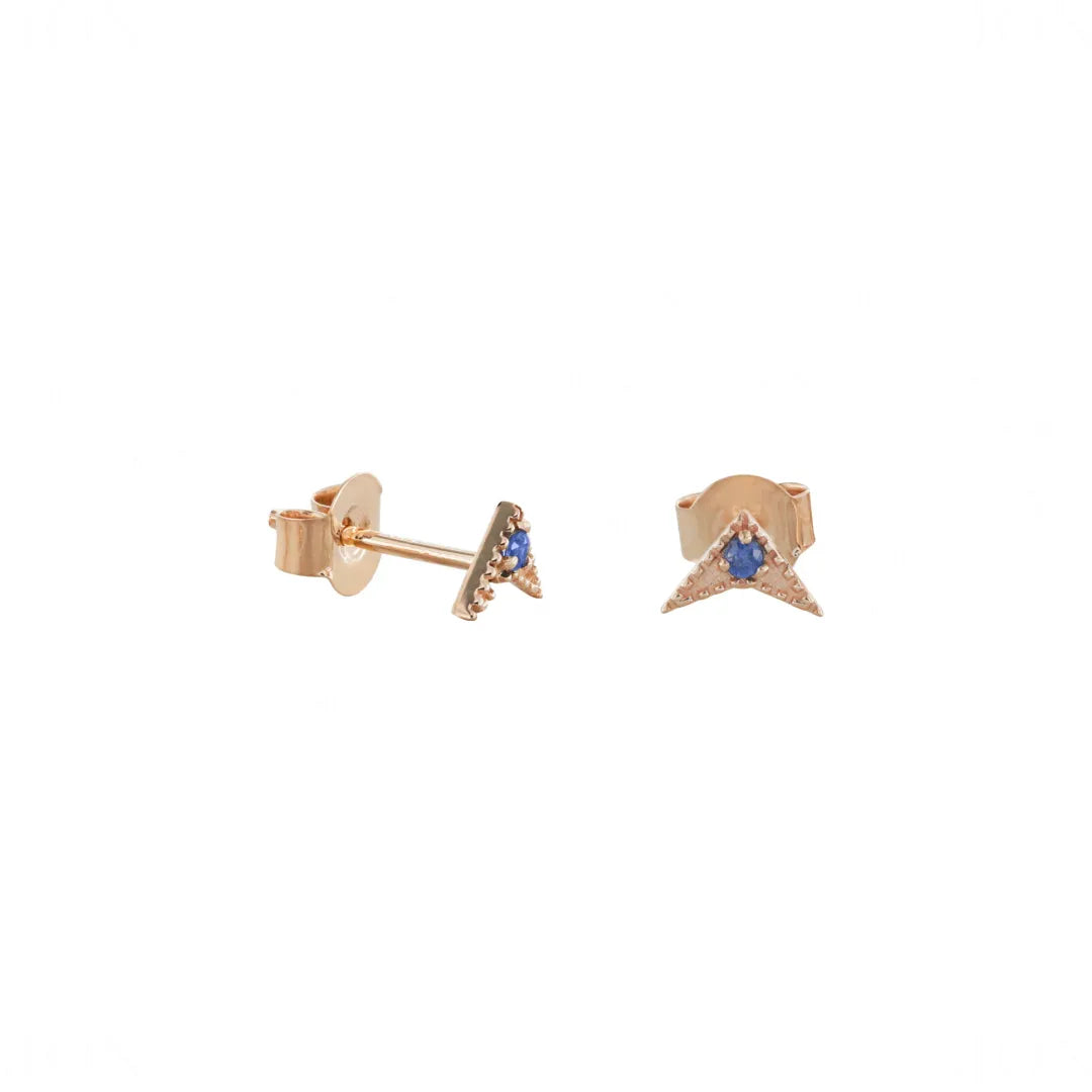 Minimal Blue Sapphire Studs