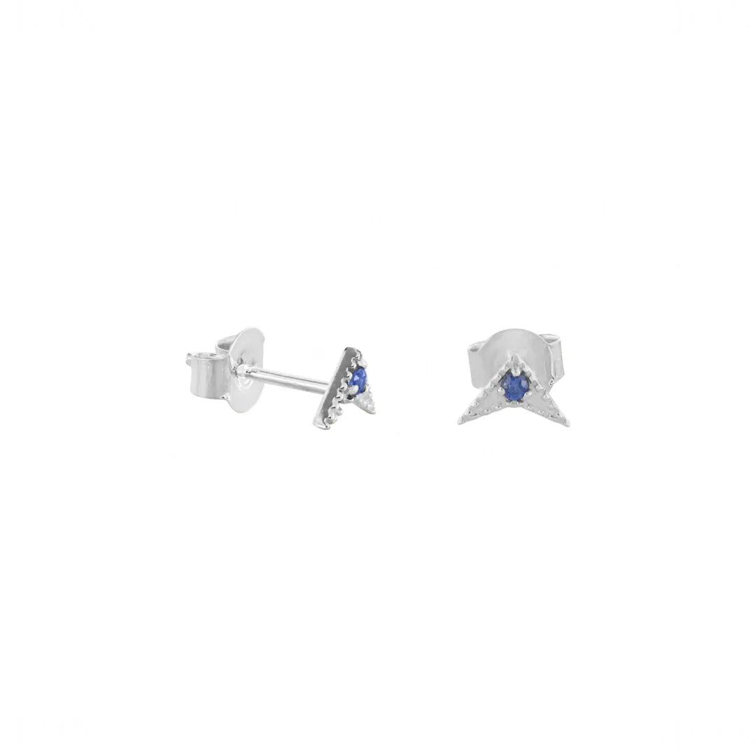 Minimal Blue Sapphire Studs