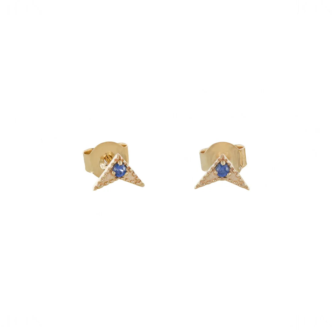 Minimal Blue Sapphire Studs