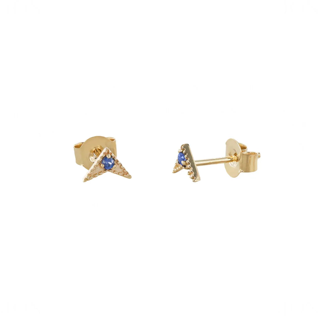 Minimal Blue Sapphire Studs