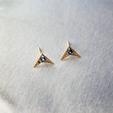 Minimal Blue Sapphire Studs