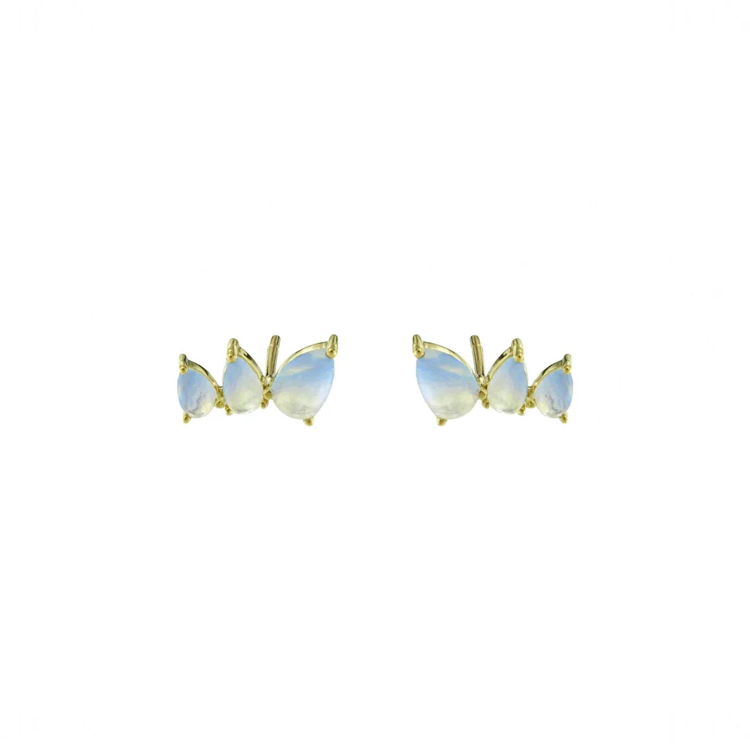 Pear Moonstone Studs