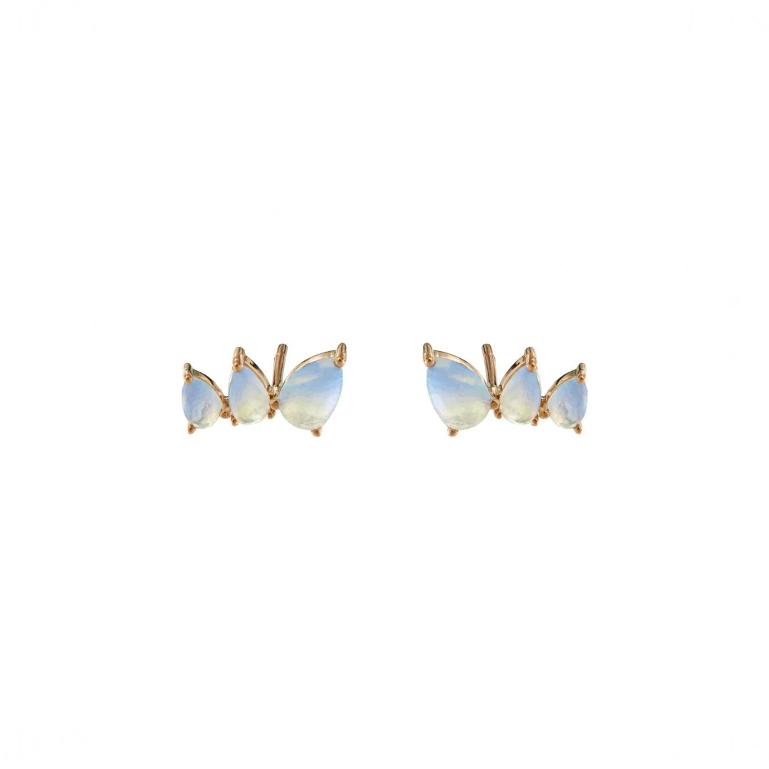 Pear Moonstone Studs