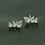 Pear Moonstone Studs
