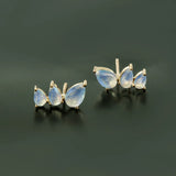 Pear Moonstone Studs