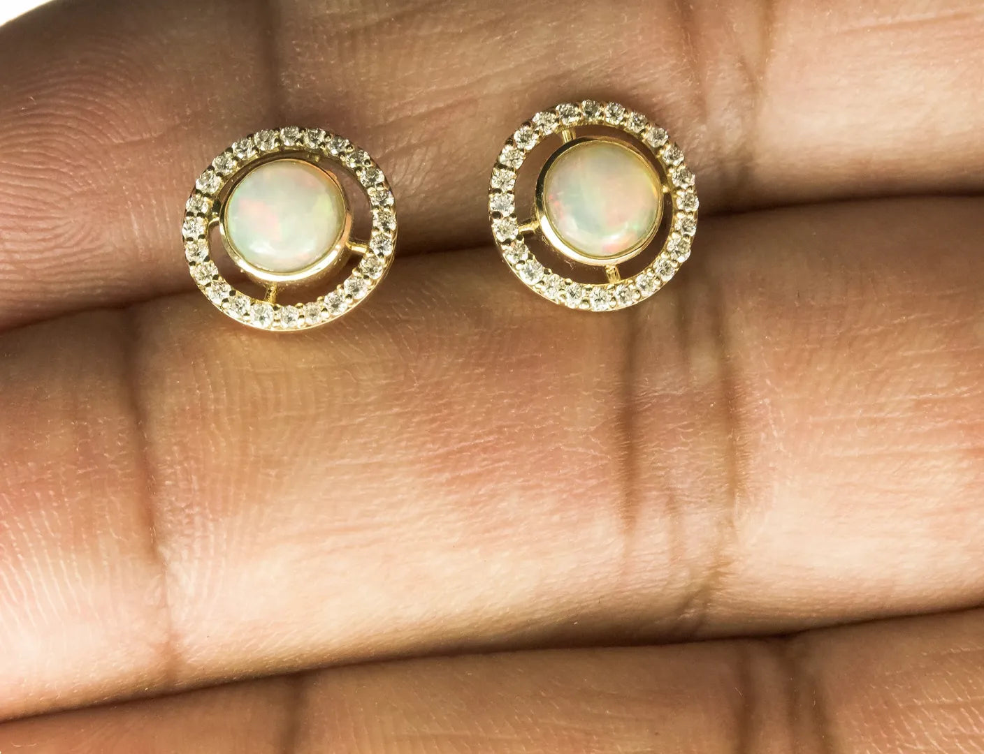 Diamond Opal Studs