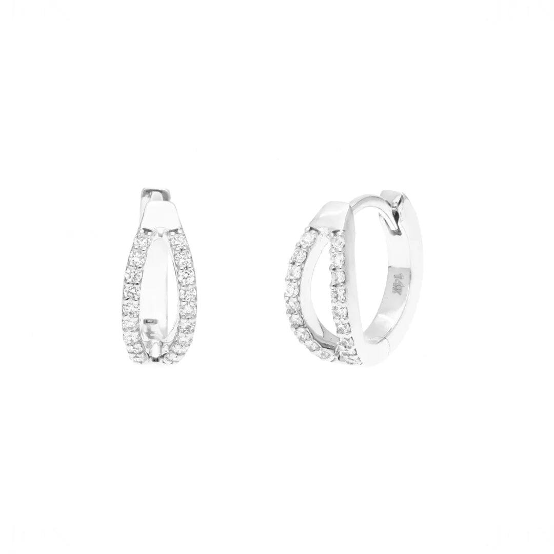 Diamond Minimalist Huggie Hoops