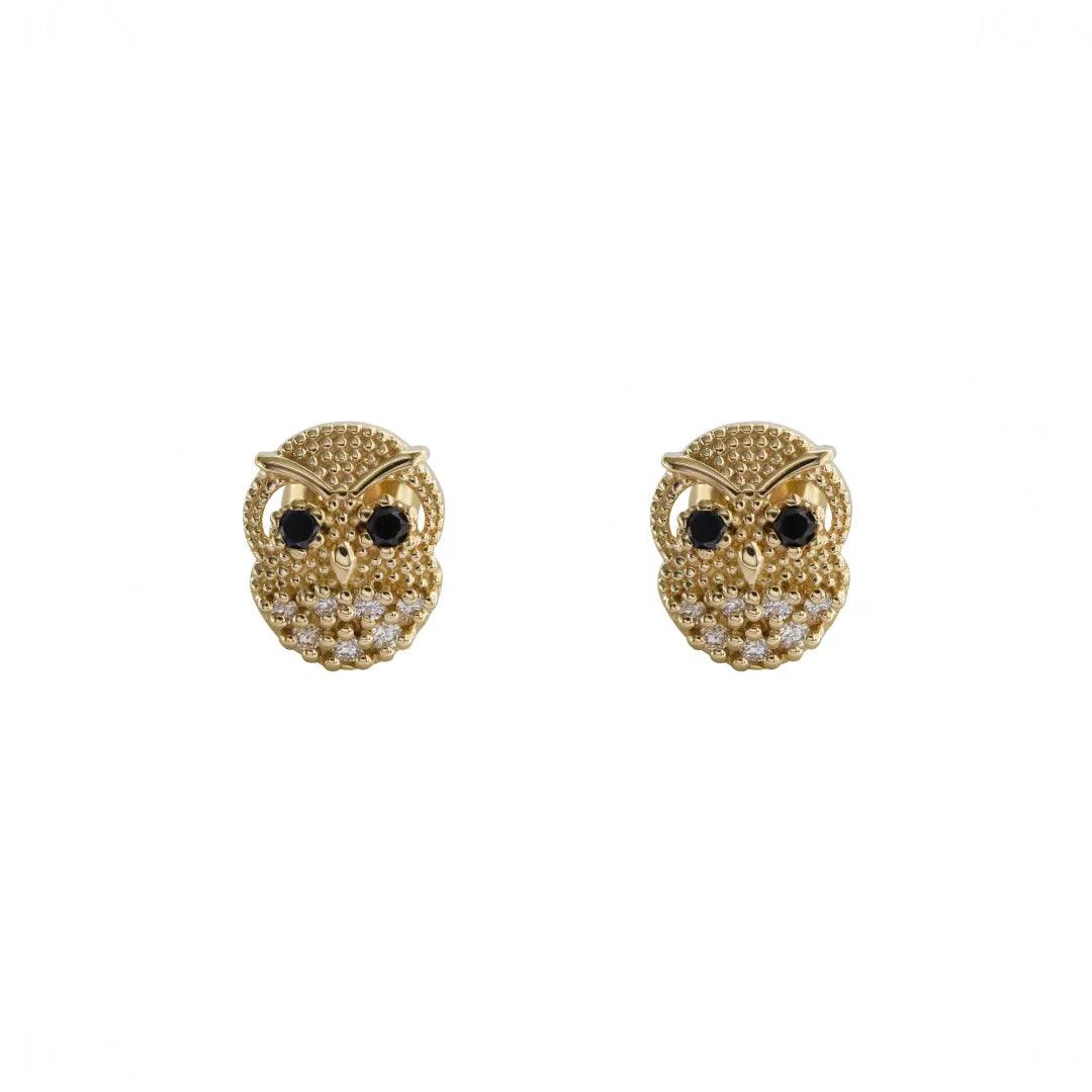 Starry Night Owl Studs