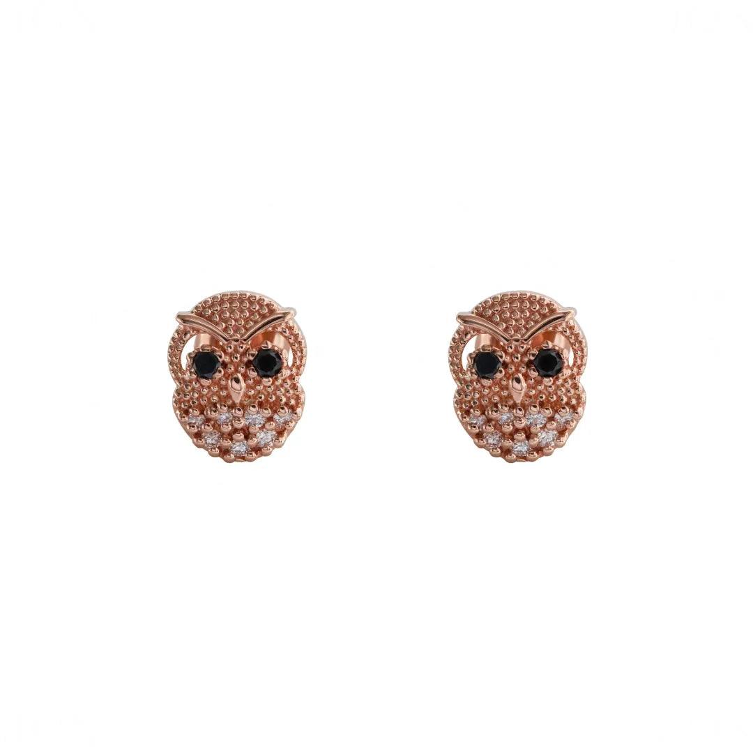 Starry Night Owl Studs