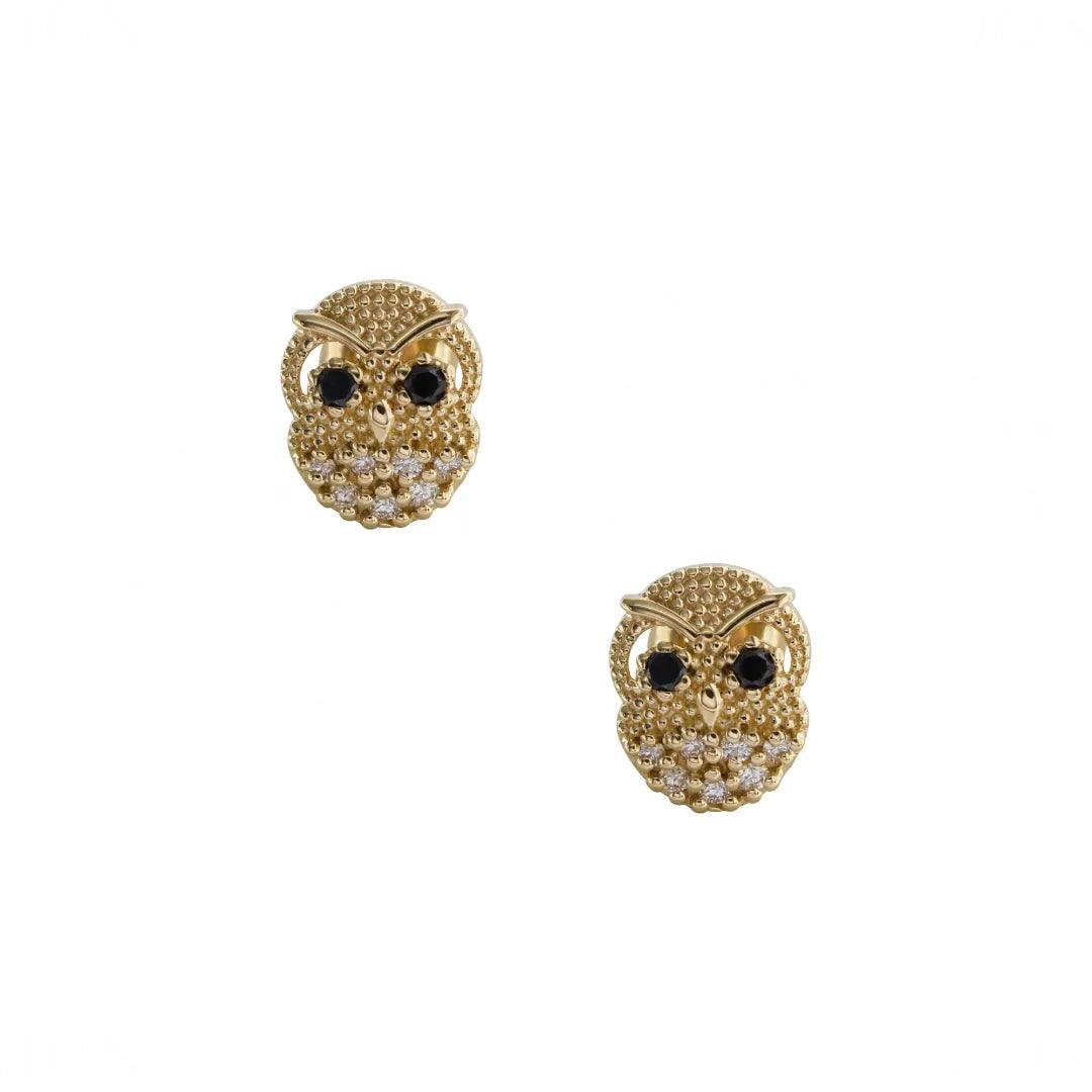 Starry Night Owl Studs