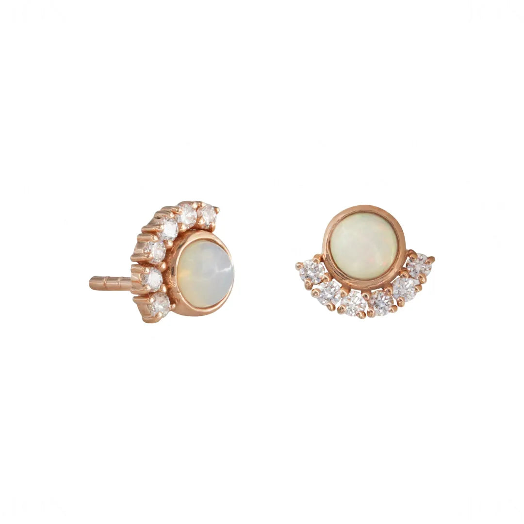 Half Moon Opal Studs