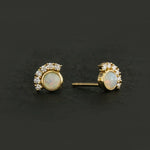 Half Moon Opal Studs