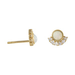 Half Moon Opal Studs