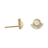 Half Moon Opal Studs