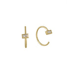Baguette Diamond Hoops