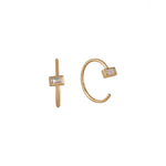 Baguette Diamond Hoops
