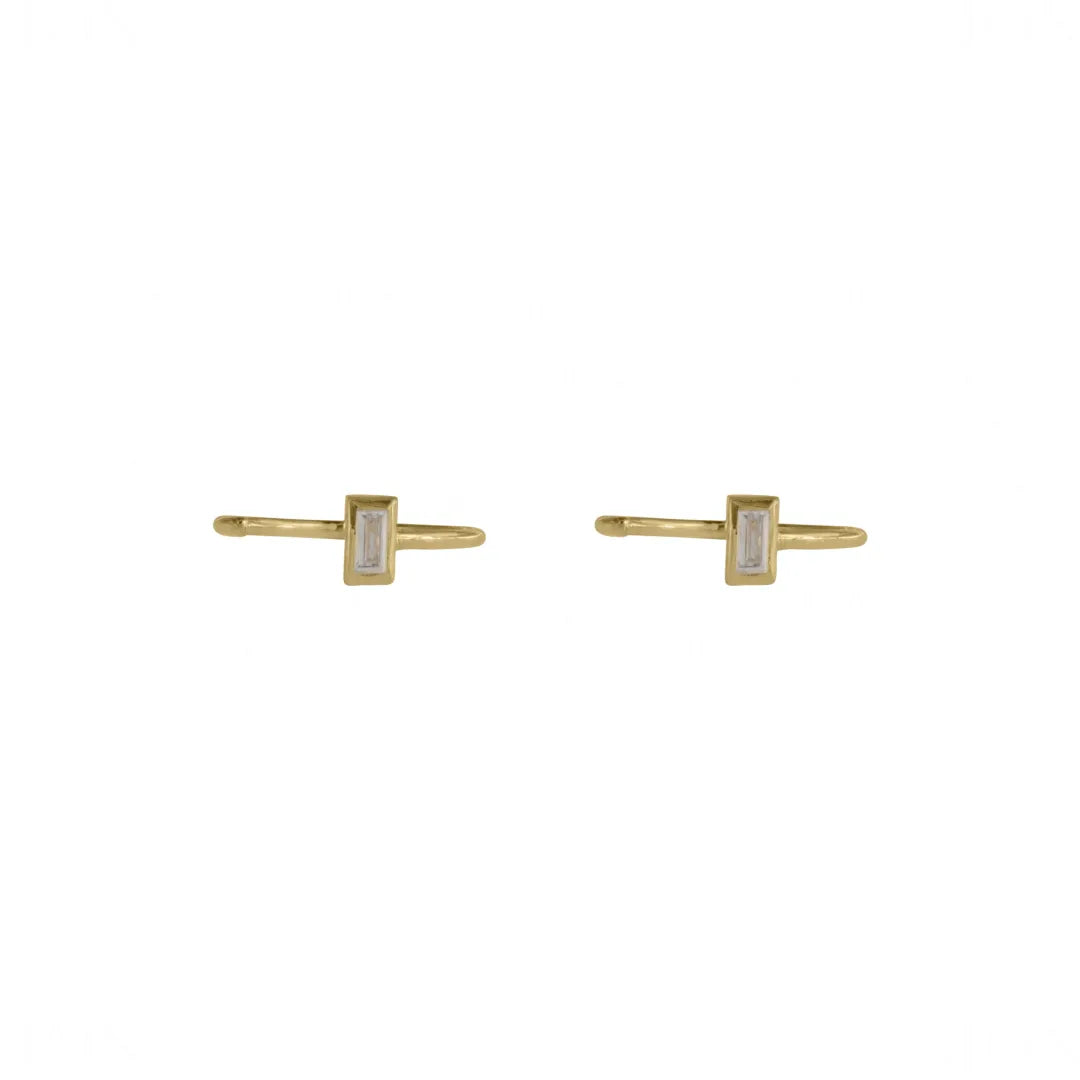 Baguette Diamond Hoops