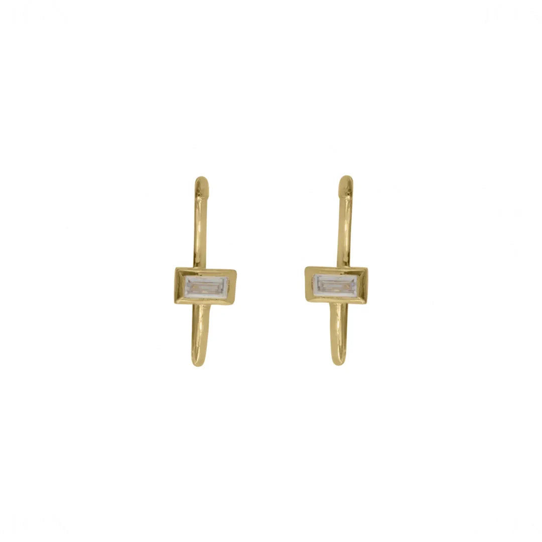 Baguette Diamond Hoops