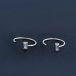 Baguette Diamond Hoops