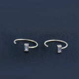 Baguette Diamond Hoops