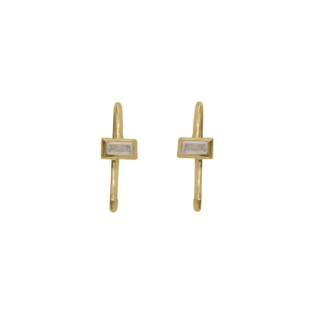 Baguette Diamond Hoops
