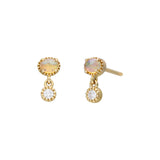 Opal-Diamond Danglers