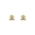 Moonstone Triangle Studs