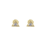 Moonstone Triangle Studs