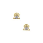 Moonstone Triangle Studs