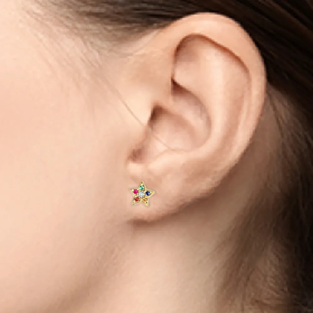 Star and Moon Studs