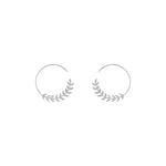 Leaf Hoop Earrings|14k Gold