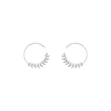 Leaf Hoop Earrings|14k Gold