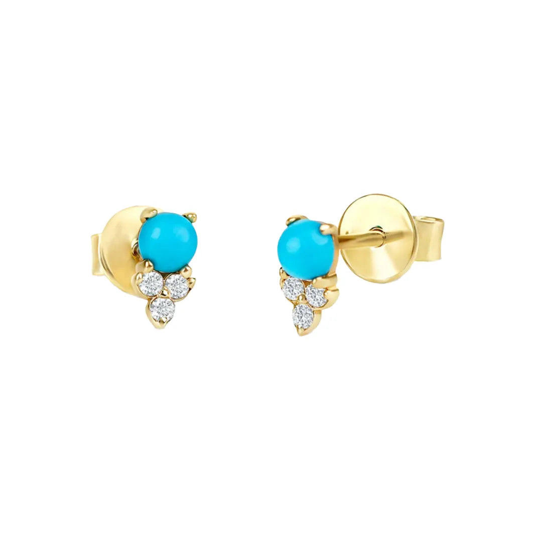 Turquoise Diamond Studs