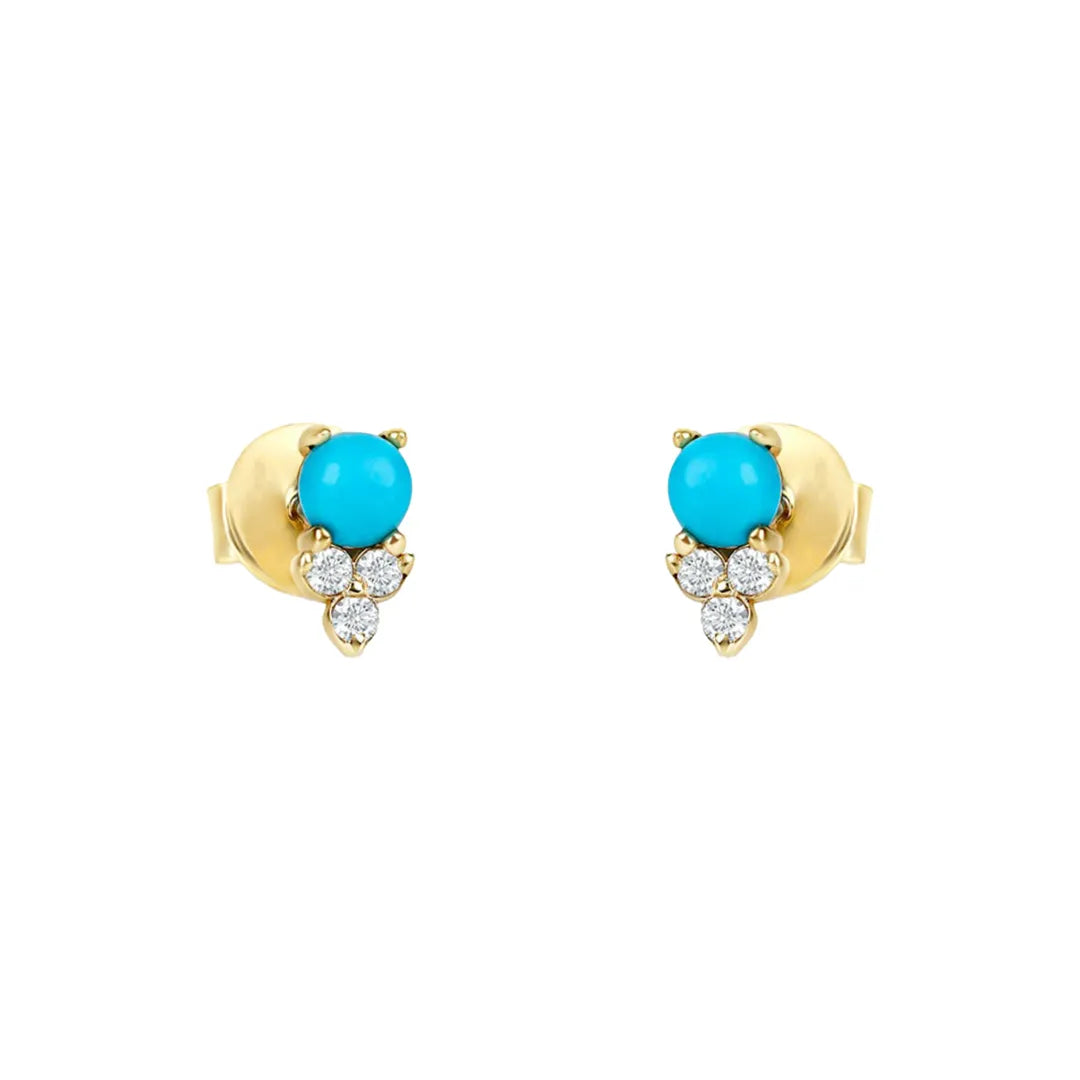 Turquoise Diamond Studs