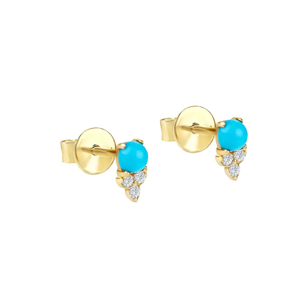 Turquoise Diamond Studs