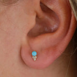Turquoise Diamond Studs