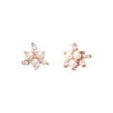 Diamond Pearl Stud Earrings|14k Gold