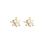 Diamond Pearl Stud Earrings|14k Gold