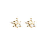 Diamond Pearl Stud Earrings|14k Gold