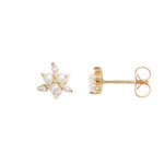 Diamond Pearl Stud Earrings|14k Gold