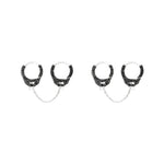Double Piercing Handcuff Earrings|14k Gold, Black Diamond