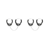Double Piercing Handcuff Earrings|14k Gold, Black Diamond