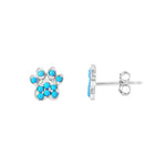 Turquoise Dog Paw Print Studs|14k Gold