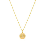 Diamond Evil Eye Disc Pendant