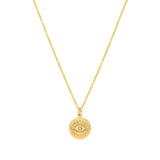 Diamond Evil Eye Disc Pendant