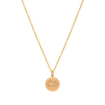 Diamond Evil Eye Disc Pendant